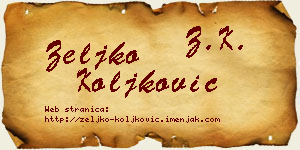 Željko Koljković vizit kartica